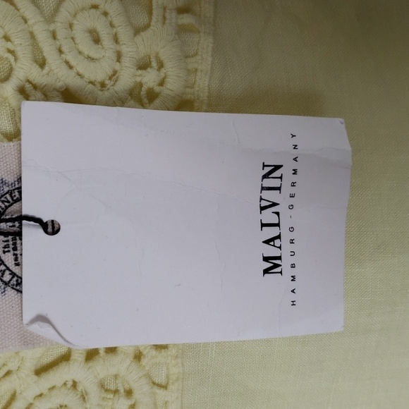 Melvin Linen Tunic Top. 3/4 Sleeve Yellow Size 10 - Picture 5 of 11